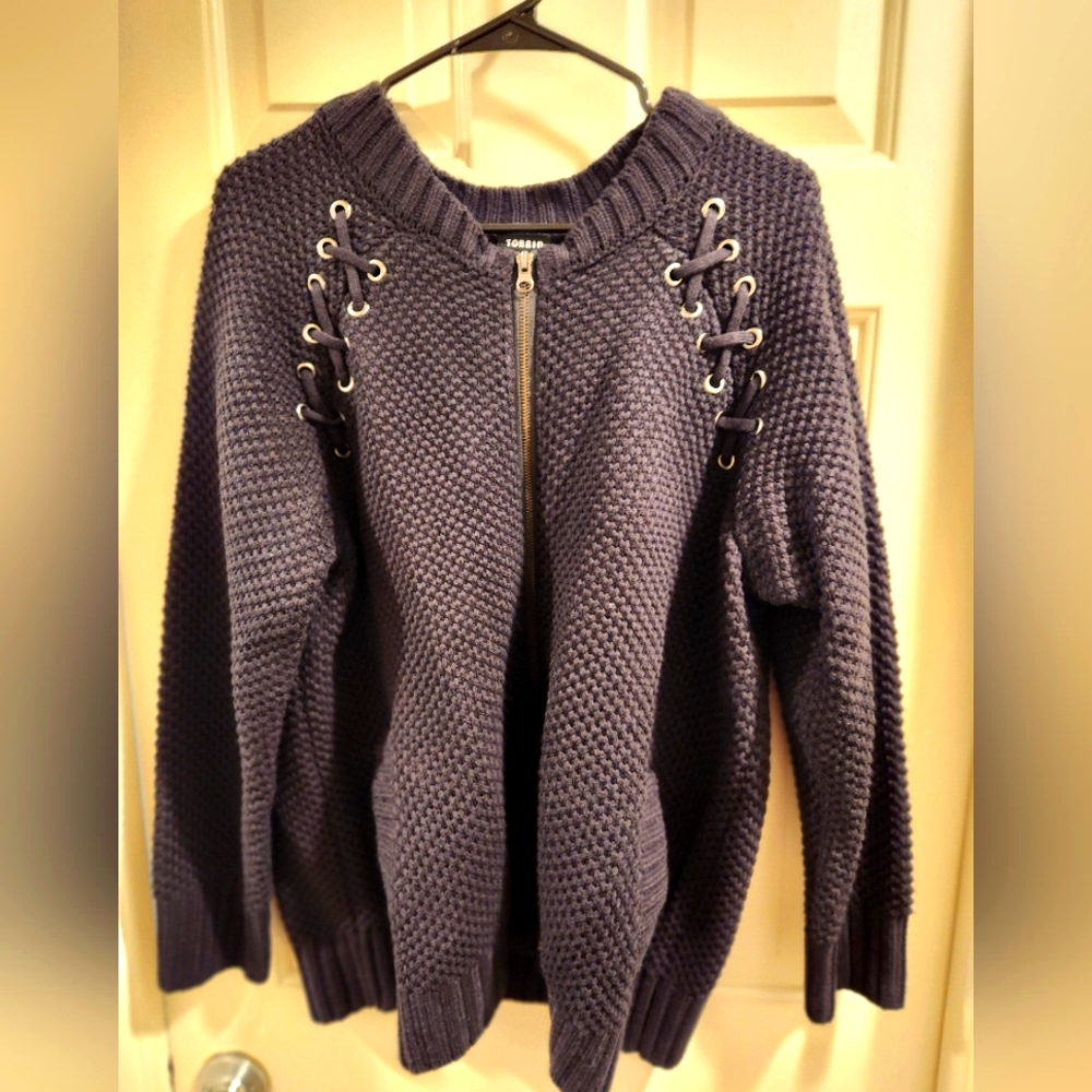Torrid knit zip up sweater